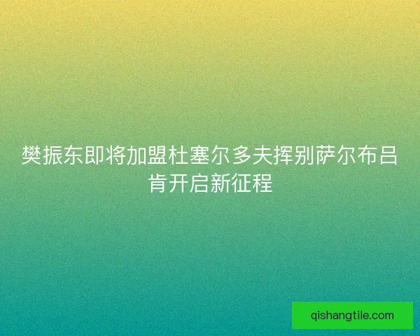 樊振东即将加盟杜塞尔多夫挥别萨尔布吕肯开启新征程