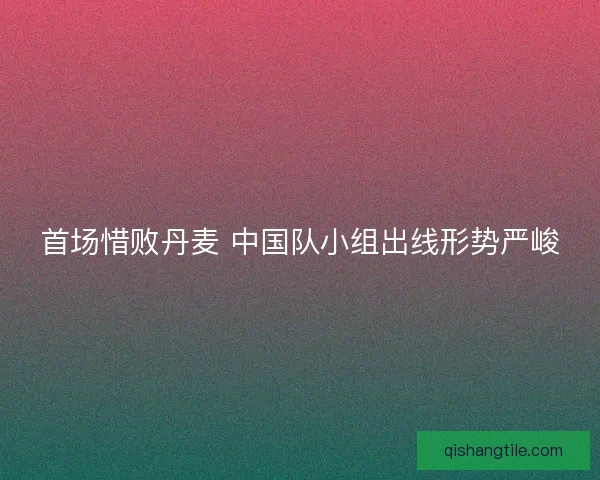 首场惜败丹麦 中国队小组出线形势严峻